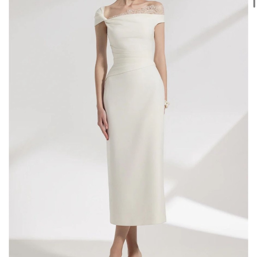 Chic One Shoulder bridal wedding White Dress